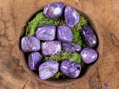 CHAROITE Tumbled Stones - Tumbled Crystals, Self Care, Metaphysical Healing Pocket Rocks, E0024-Throwin Stones