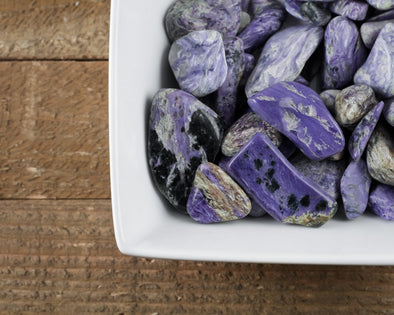CHAROITE Tumbled Stones - Tumbled Crystals, Self Care, Metaphysical Healing Pocket Rocks, E0024-Throwin Stones