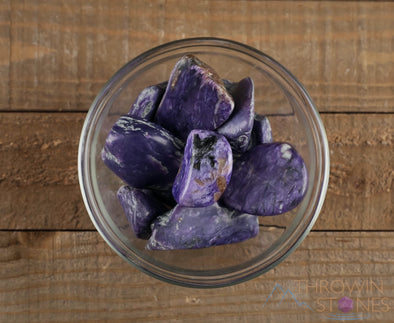CHAROITE Tumbled Stones - Tumbled Crystals, Self Care, Metaphysical Healing Pocket Rocks, E0024-Throwin Stones