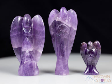 CHEVRON AMETHYST Crystal Angel - Guardian Angel Figurines, Home Decor, Healing Crystals and Stones, E1181-Throwin Stones