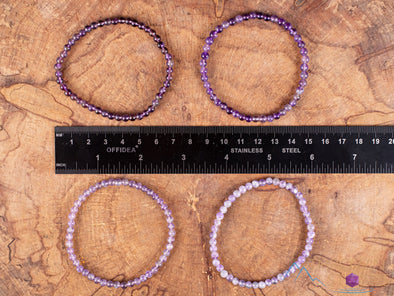 CHEVRON AMETHYST Crystal Bracelet - Round Beads - Beaded Bracelet, Birthstone Bracelet, Handmade Jewelry, Healing Crystal Bracelet, E0607-Throwin Stones