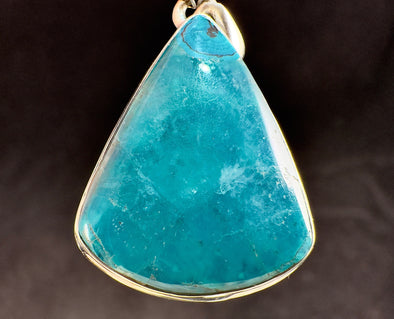 CHRYSOCOLLA Crystal Pendant - Gem Silica, Blue Chalcedony, Sterling Silver - Fine Jewelry, Healing Crystals and Stones, 54454-Throwin Stones