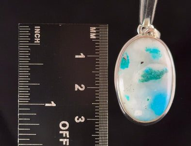 CHRYSOCOLLA Crystal Pendant - Gem Silica, Blue Chalcedony, Sterling Silver - Fine Jewelry, Healing Crystals and Stones, 54455-Throwin Stones