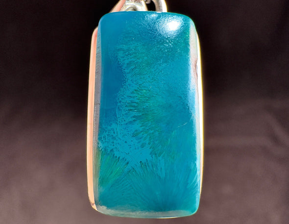 CHRYSOCOLLA Crystal Pendant - Gem Silica, Blue Chalcedony, Sterling Silver - Fine Jewelry, Healing Crystals and Stones, 54457-Throwin Stones