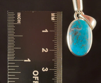 CHRYSOCOLLA Crystal Pendant - Gem Silica, Blue Chalcedony, Sterling Silver - Fine Jewelry, Healing Crystals and Stones, 54458-Throwin Stones