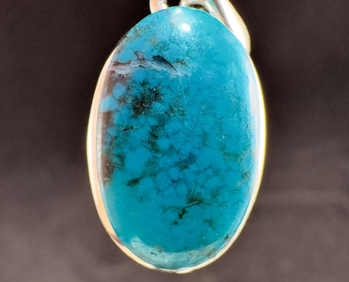 CHRYSOCOLLA Crystal Pendant - Gem Silica, Blue Chalcedony, Sterling Silver - Fine Jewelry, Healing Crystals and Stones, 54458-Throwin Stones