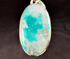 CHRYSOCOLLA Crystal Pendant - Gem Silica, Blue Chalcedony, Sterling Silver, Oval - Fine Jewelry, Healing Crystals and Stones, 54198-Throwin Stones