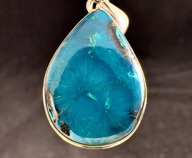 CHRYSOCOLLA Crystal Pendant - Gem Silica, Blue Chalcedony with Sagenite, Sterling Silver - Fine Jewelry, Healing Crystals and Stones, 54452-Throwin Stones