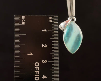 CHRYSOCOLLA Crystal Pendant - Gem Silica- Genuine Polished Chrysocolla in Chalcedony Gemstone Cabochon Set in a Sterling Silver Bezel, 52851-Throwin Stones