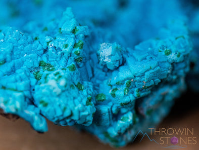 CHRYSOCOLLA Pseudomorph after AZURITE, MALACHITE Raw Crystal w Calcite - Housewarming Gift, Home Decor, Raw Crystals and Stones, 40491-Throwin Stones