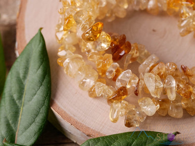 CITRINE Crystal Bracelet - Chip Beads - Beaded Bracelet, Birthstone Bracelet, Handmade Jewelry, E0629-Throwin Stones
