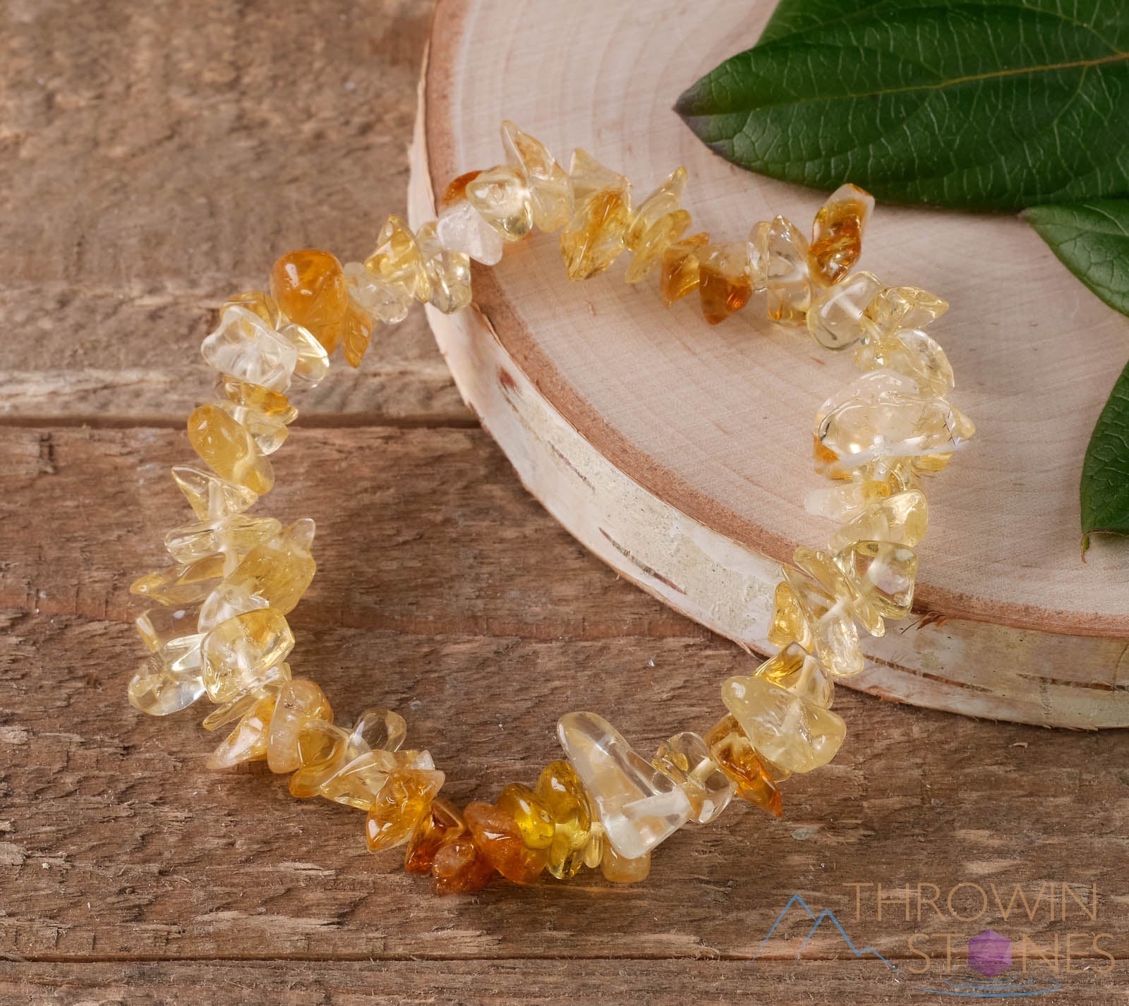 Citrine Crystal Bracelet 6 Mm For Confidence And Activating Lower Chakra