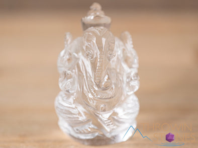 CLEAR HIMALAYAN QUARTZ Crystal Ganesha - Lord Ganesh Statue, Crystal Carving, Home Decor, Healing Crystals and Stones, 40691-Throwin Stones