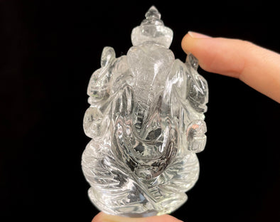 CLEAR HIMALAYAN QUARTZ Crystal Ganesha - Lord Ganesh Statue, Crystal Carving, Home Decor, Healing Crystals and Stones, 48897-Throwin Stones