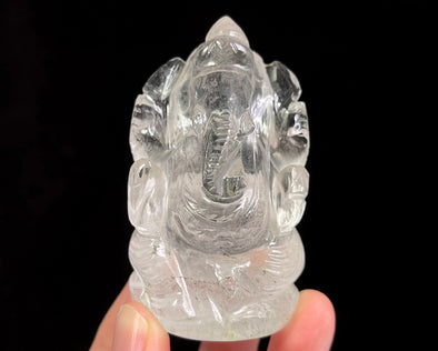 CLEAR HIMALAYAN QUARTZ Crystal Ganesha - Lord Ganesh Statue, Crystal Carving, Home Decor, Healing Crystals and Stones, 48899-Throwin Stones