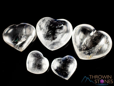 CLEAR QUARTZ Crystal Heart - Thick or Thin - Self Care, Mom Gift, Home Decor, Healing Crystals and Stones, E0226-Throwin Stones