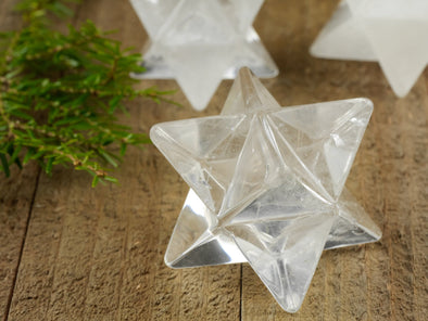 CLEAR QUARTZ, Crystal Merkaba - Star, Sacred Geometry, Metaphysical, Healing Crystals and Stones, E0877-Throwin Stones