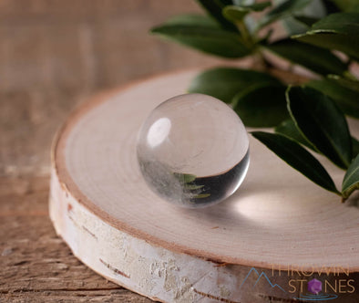 CLEAR QUARTZ Crystal Sphere - Crystal Ball, Housewarming Gift, Home Decor, E0617-Throwin Stones