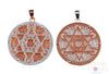 COPPER & SILVER Flower of Life Merkaba Pendant - Sacred Geometry Seed of Life, Fine Jewelry Gift for Him, E1504-Throwin Stones