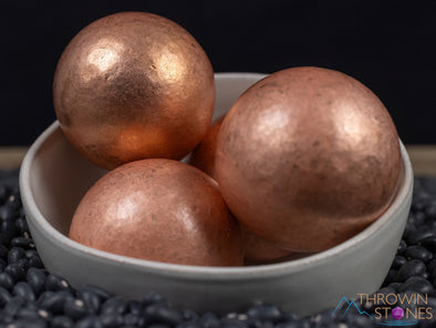 COPPER Sphere - Metal, EMF Protection, Copper Anniversary Gift, Home Decor, E0293-Throwin Stones