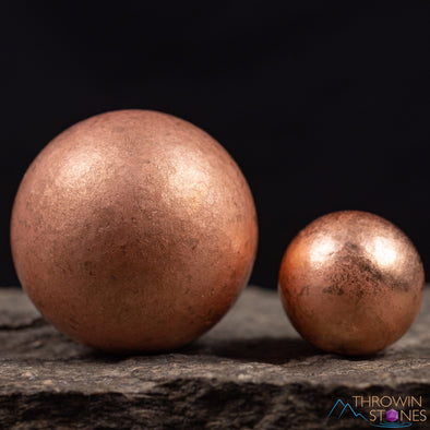 COPPER Sphere - Metal, EMF Protection, Copper Anniversary Gift, Home Decor, E0293-Throwin Stones