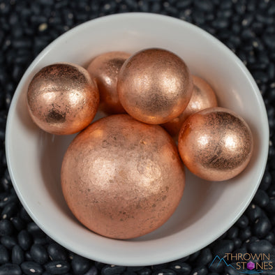 COPPER Sphere - Metal, EMF Protection, Copper Anniversary Gift, Home Decor, E0293-Throwin Stones