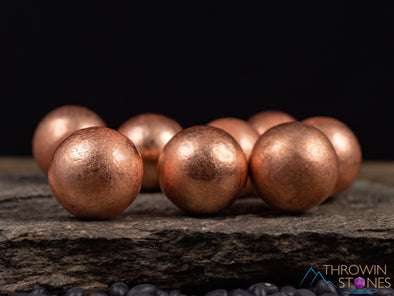 COPPER Sphere - Metal, EMF Protection, Copper Anniversary Gift, Home Decor, E0293-Throwin Stones