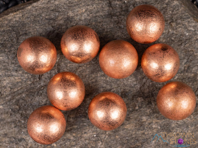 COPPER Sphere - Metal, EMF Protection, Copper Anniversary Gift, Home Decor, E0293-Throwin Stones