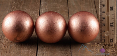 COPPER Sphere - Metal, EMF Protection, Copper Anniversary Gift, Home Decor, E0293-Throwin Stones