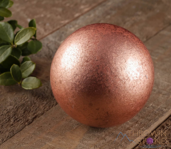 COPPER Sphere - Metal, EMF Protection, Copper Anniversary Gift, Home Decor, E0293-Throwin Stones