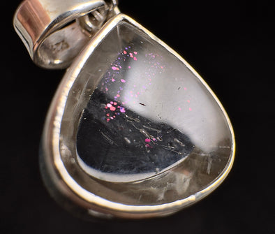 COVELLITE Crystal Pendant - Rare Pink FIRE QUARTZ Crystal with a Polished Finish Set in an Open Back Sterling Silver Bezel, 53864-Throwin Stones