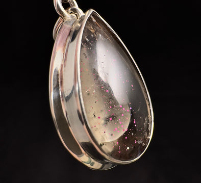 COVELLITE Crystal Pendant - Rare Pink FIRE QUARTZ Crystal with a Polished Finish Set in an Open Back Sterling Silver Bezel, 53883-Throwin Stones