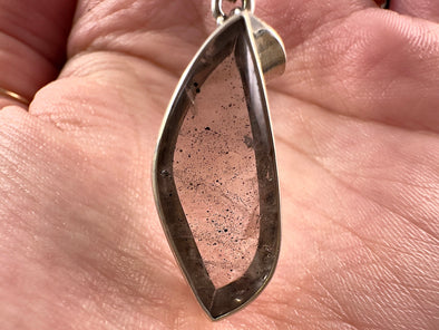 COVELLITE Crystal Pendant - Rare Pink FIRE QUARTZ Crystal with a Polished Finish Set in an Open Back Sterling Silver Bezel, 53890-Throwin Stones