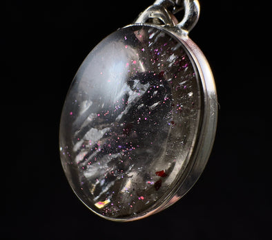 COVELLITE Pink Fire Quartz Crystal Pendant - Handmade Jewelry, Healing Crystals and Stones, 53374-Throwin Stones