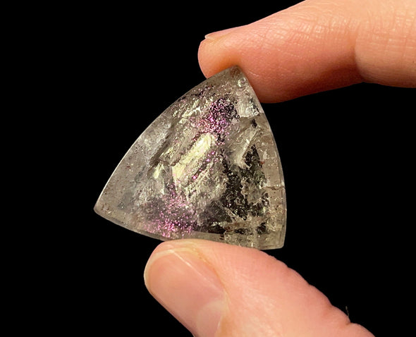COVELLITE Pink Fire Quartz Crystal - Triangle - Gemstones, Jewelry Making, 52057-Throwin Stones