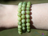 Chinese JADE Crystal Bracelet - Round Beads - Beaded Bracelet, Handmade Jewelry, Healing Crystal Bracelet, E2053-Throwin Stones