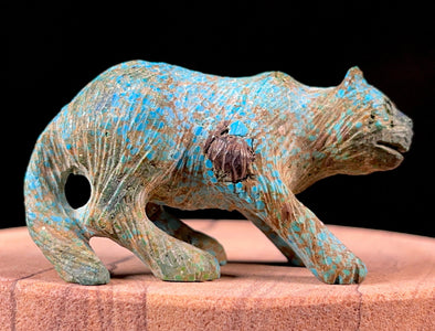 Chinese TURQUOISE Crystal Cat - Crystal Carving, Housewarming Gift, Home Decor, Healing Crystals and Stones, 52216-Throwin Stones