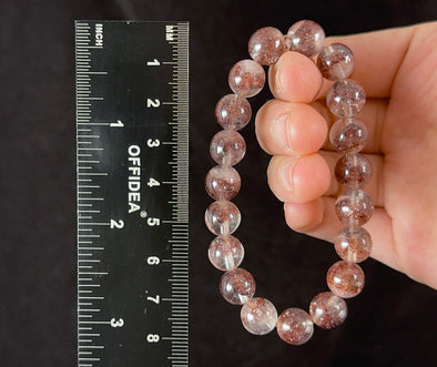 DISCO FIRE HEMATITE Phantom Quartz Crystal Bracelet - Beaded Bracelet, Handmade Jewelry, Healing Crystal Bracelet, 54435-Throwin Stones