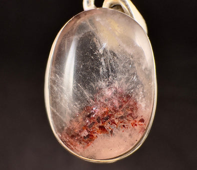 DISCO FIRE HEMATITE Phantom Quartz Crystal Pendant - Sterling Silver - Fine Jewelry, Healing Crystals and Stones, 53005-Throwin Stones