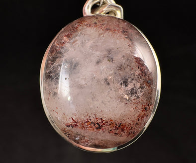 DISCO FIRE HEMATITE Phantom Quartz Crystal Pendant - Sterling Silver - Fine Jewelry, Healing Crystals and Stones, 53009-Throwin Stones