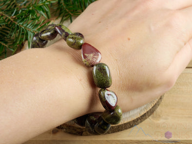 DRAGONS BLOOD JASPER Crystal Bracelet - Tumbled Beads - Beaded Bracelet, Handmade Jewelry, Healing Crystal Bracelet, E1349-Throwin Stones