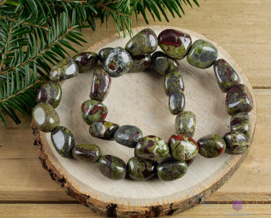 DRAGONS BLOOD JASPER Crystal Bracelet - Tumbled Beads - Beaded Bracelet, Handmade Jewelry, Healing Crystal Bracelet, E1349-Throwin Stones
