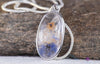 DUMORTIERITE in QUARTZ Crystal Pendant - Sterling Silver, Oval - Handmade Jewelry, Healing Crystals and Stones, J1481-Throwin Stones