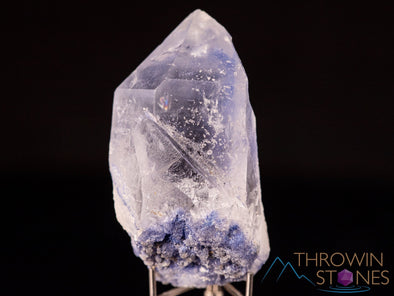 DUMORTIERITE in QUARTZ Raw Crystal Point - Housewarming Gift, Home Decor, Raw Crystals and Stones, 40401-Throwin Stones