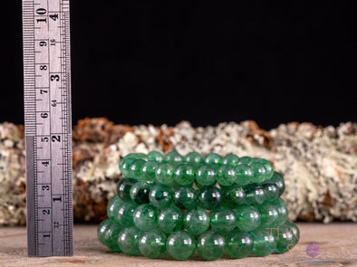 Dark Green AVENTURINE Crystal Bracelet - Round Beads - Beaded Bracelet, Handmade Jewelry, Healing Crystal Bracelet, E1673-Throwin Stones