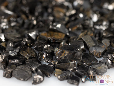 Elite NOBLE SHUNGITE Raw Crystal Chips from Raquirite, Colombia - Home Decor for EMF Radiation Protection, E1729-Throwin Stones