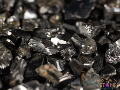 Elite NOBLE SHUNGITE Raw Crystal Chips from Raquirite, Colombia - Home Decor for EMF Radiation Protection, E1729-Throwin Stones