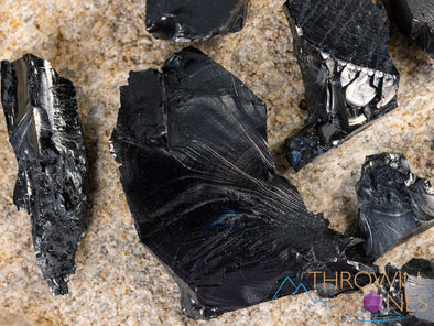 Elite NOBLE SHUNGITE Raw Crystal from Raquirite, Colombia - Home Decor for EMF Radiation Protection, E2084-Throwin Stones