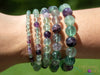 FLUORITE Crystal Bracelet - Round Beads - Beaded Bracelet, Handmade Jewelry, Healing Crystal Bracelet, E0594-Throwin Stones