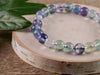 FLUORITE Crystal Bracelet - Round Beads - Beaded Bracelet, Handmade Jewelry, Healing Crystal Bracelet, E0594-Throwin Stones